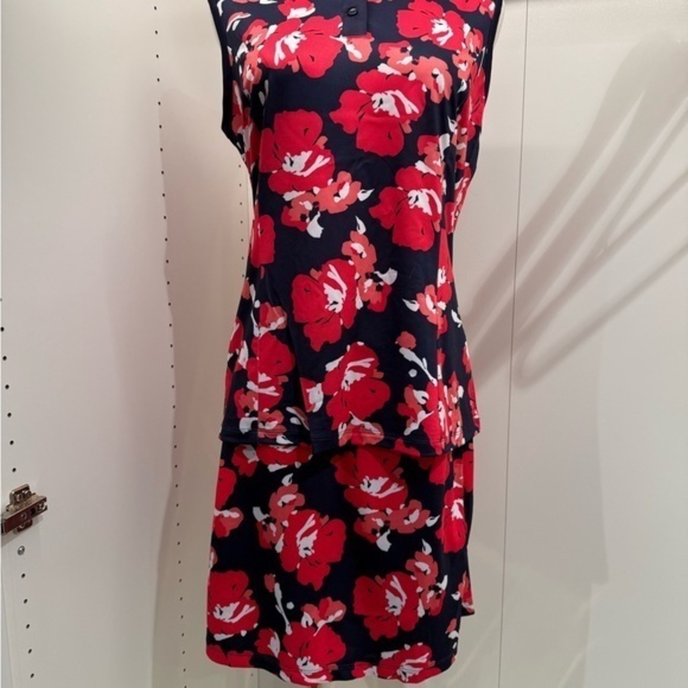 Callaway Black and Red Floral Skirt Set - 2 PIECES Skirt & Top